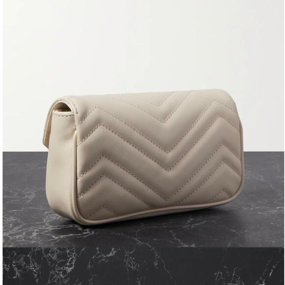 GUCCI Marmont 2.0 GG logo chain quilted leather belt bag - Picture 3 of 5